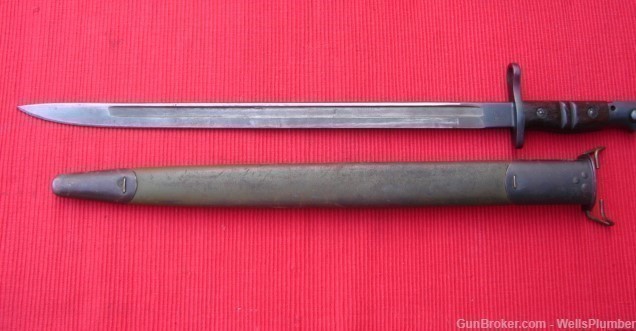 US WWI REMINGTON 1917 BAYONET WITH ORIGINAL JEWELL SCABBARD (EXCELLENT)-img-0