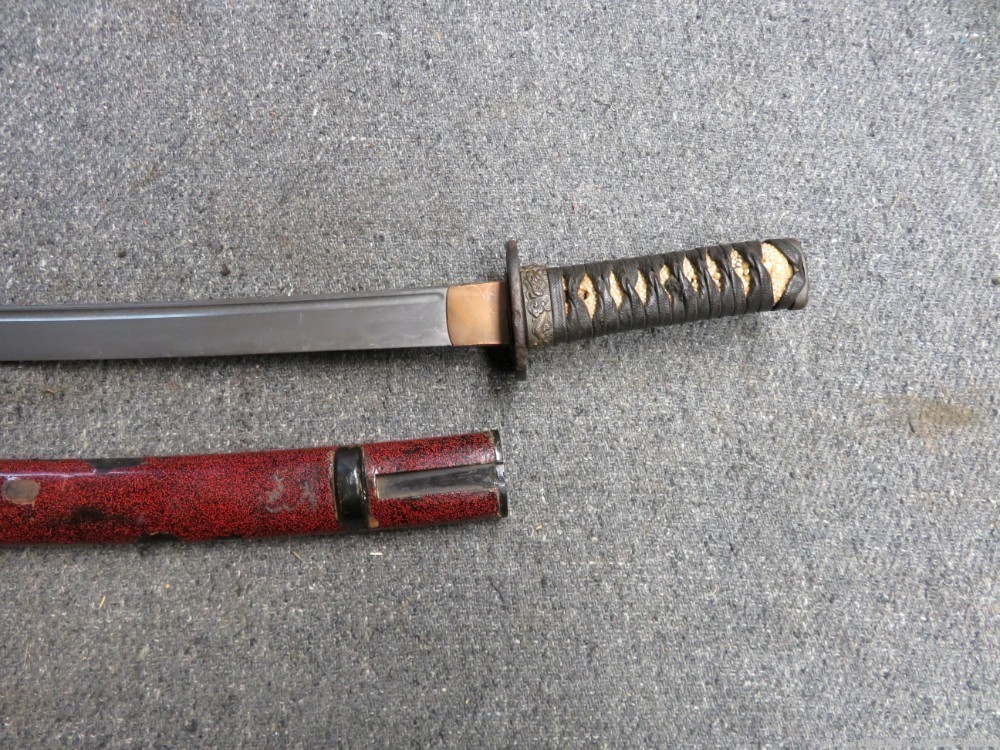 JAPANESE KOTO 15TH CENTURY WAKIZASHI SWORD WITH ORIGINAL SCABBARD (RARE)-img-5