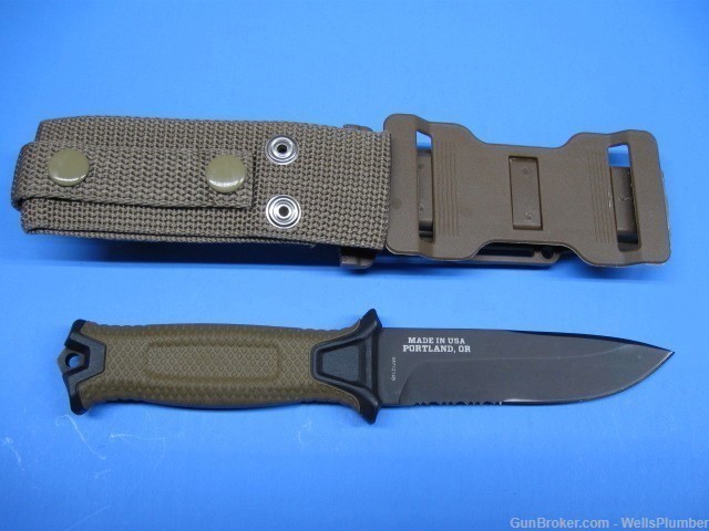 GERBER TACTICAL FIGHTING KNIFE WITH ORIGINAL SCABBARD (MINT)-img-1