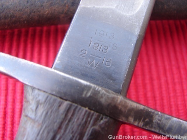 WINCHESTER 1913 BAYONET WITH SCABBARD BRITISH MARKINGS (DATED 1916)-img-8