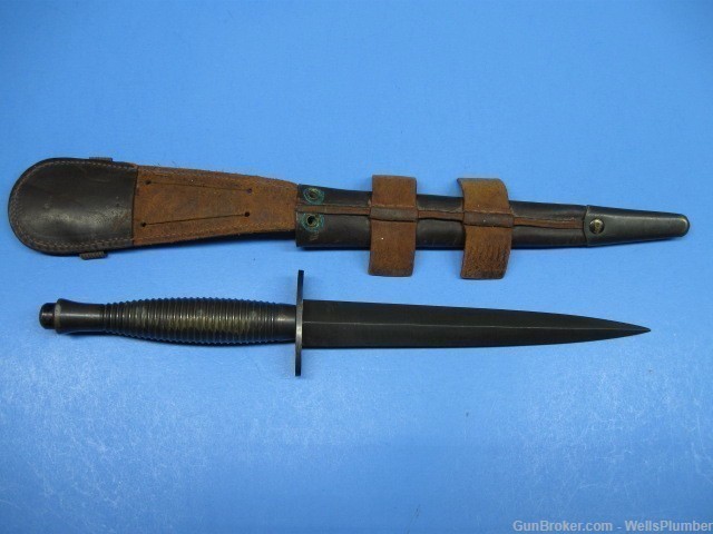 BRITISH WWII F/S FAIRBAIRN-SYKES COMMANDO FIGHTING KNIFE WITH SCABBARD-img-1