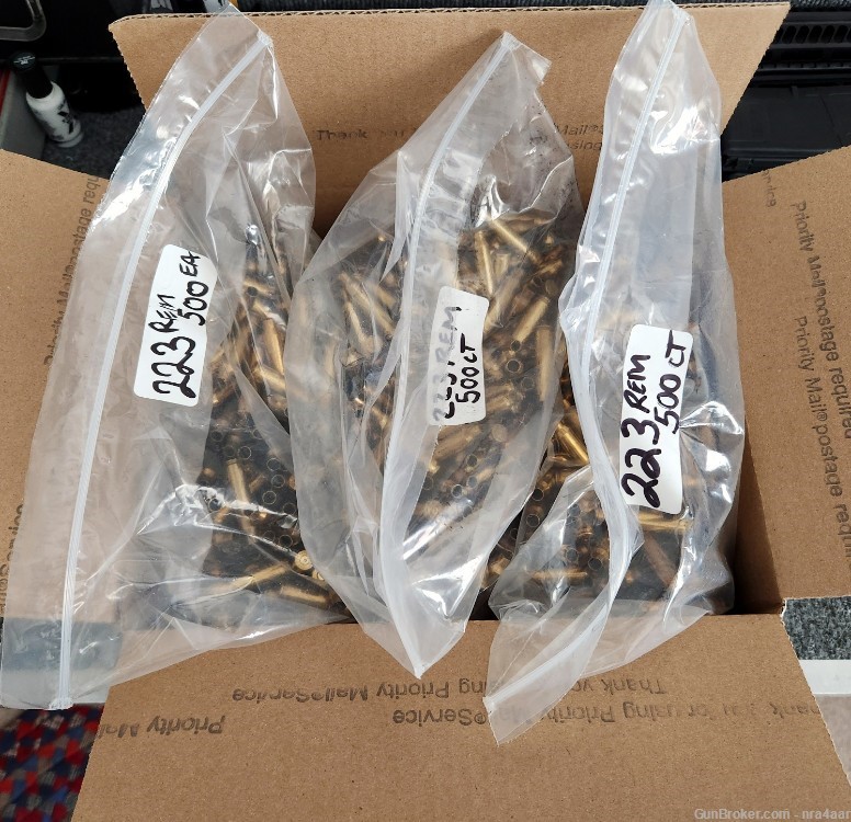 223 Rem/5.56 brass for Reloading , 22+Lbs, Cleaned/Washed, approx 1,500pcs-img-1