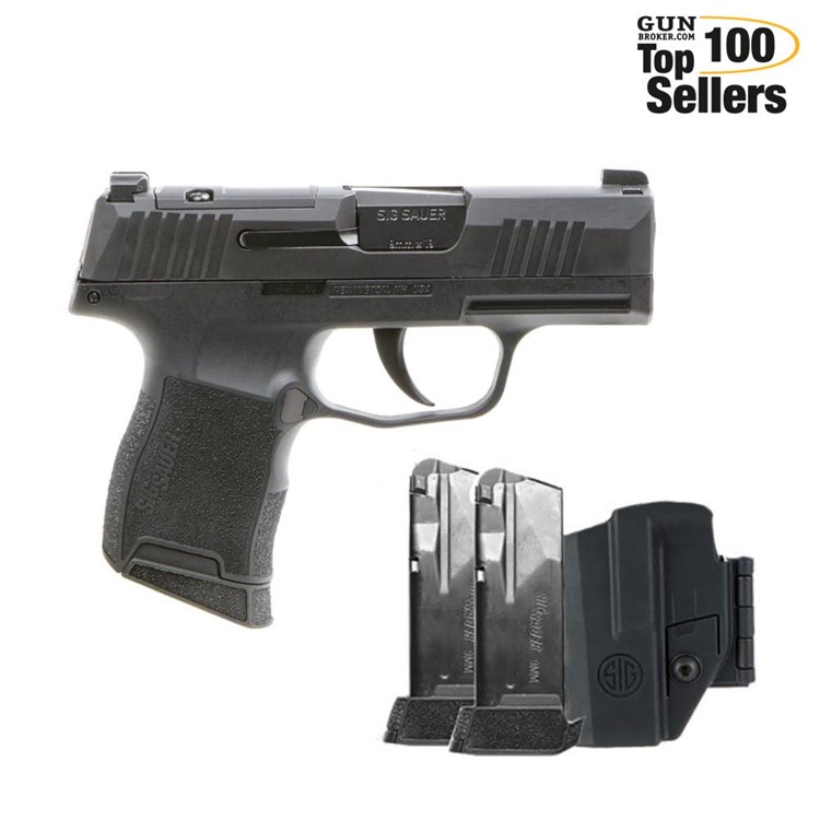 SIG SAUER TacPac P365 9mm 3.1in Blk X-Ray 3 Pistol w/Holster & 3x 10rd Mags-img-0