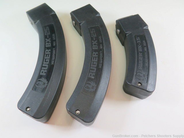 Ruger Factory 10/22 .22lr BX Magazines 2 25 Round / 1 15 Round Like New-img-3