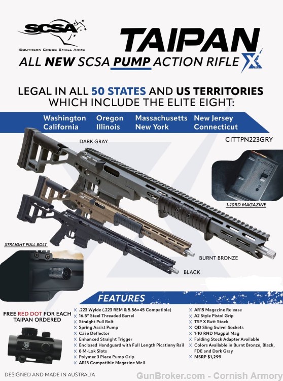 AR rifle for Commie States: SCSA Taipan Pump/Bolt AR 223 Wylde 16.5 Citadel-img-44