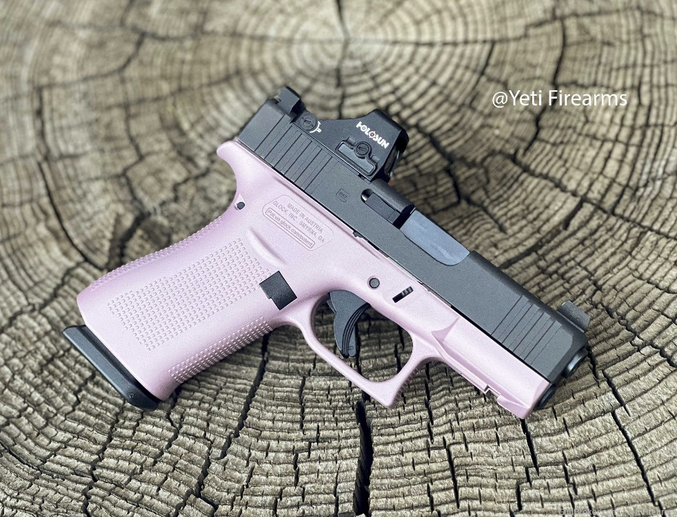  Glock 43X MOS 9mm Champagne Pink W/ CHPWS Holosun 507K Red Night Sights-img-1