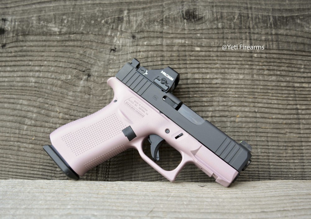  Glock 43X MOS 9mm Champagne Pink W/ CHPWS Holosun 507K Red Night Sights-img-5
