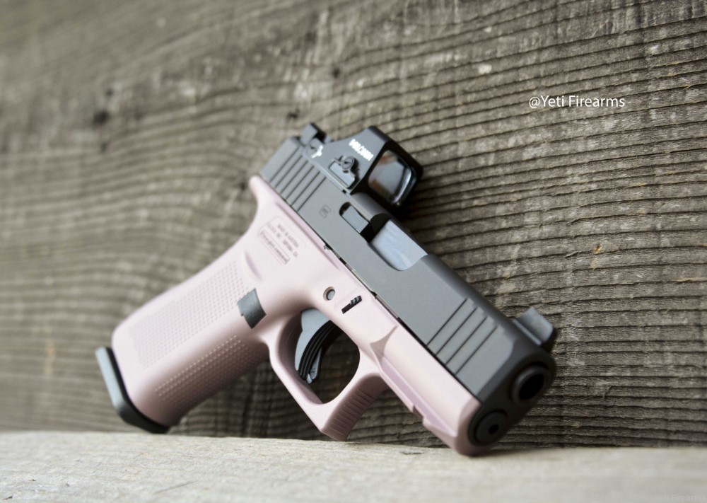  Glock 43X MOS 9mm Champagne Pink W/ CHPWS Holosun 507K Red Night Sights-img-3