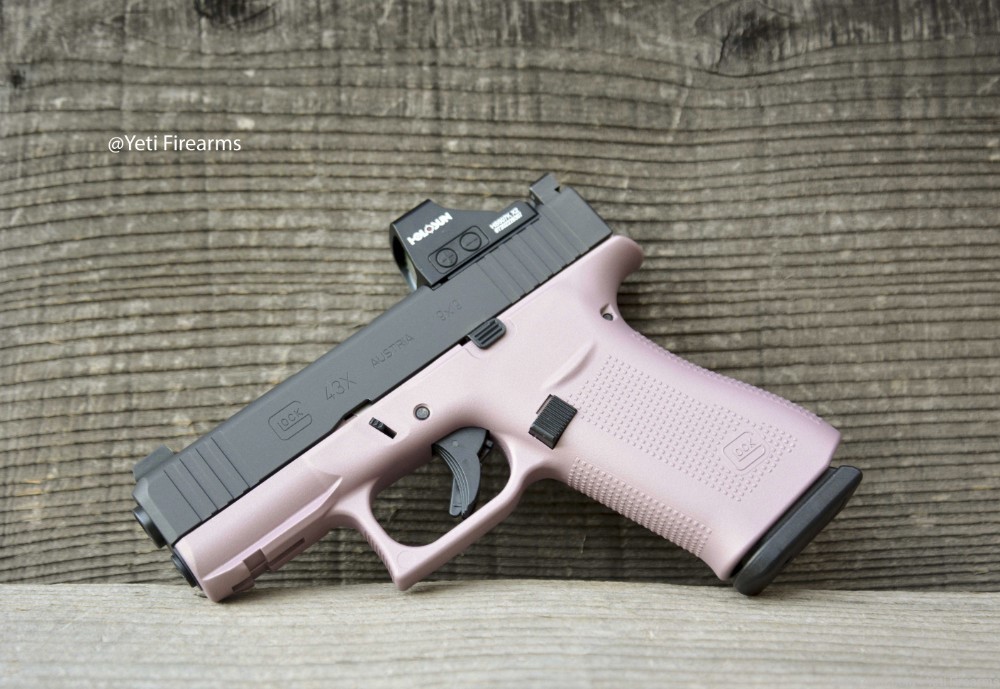  Glock 43X MOS 9mm Champagne Pink W/ CHPWS Holosun 507K Red Night Sights-img-4