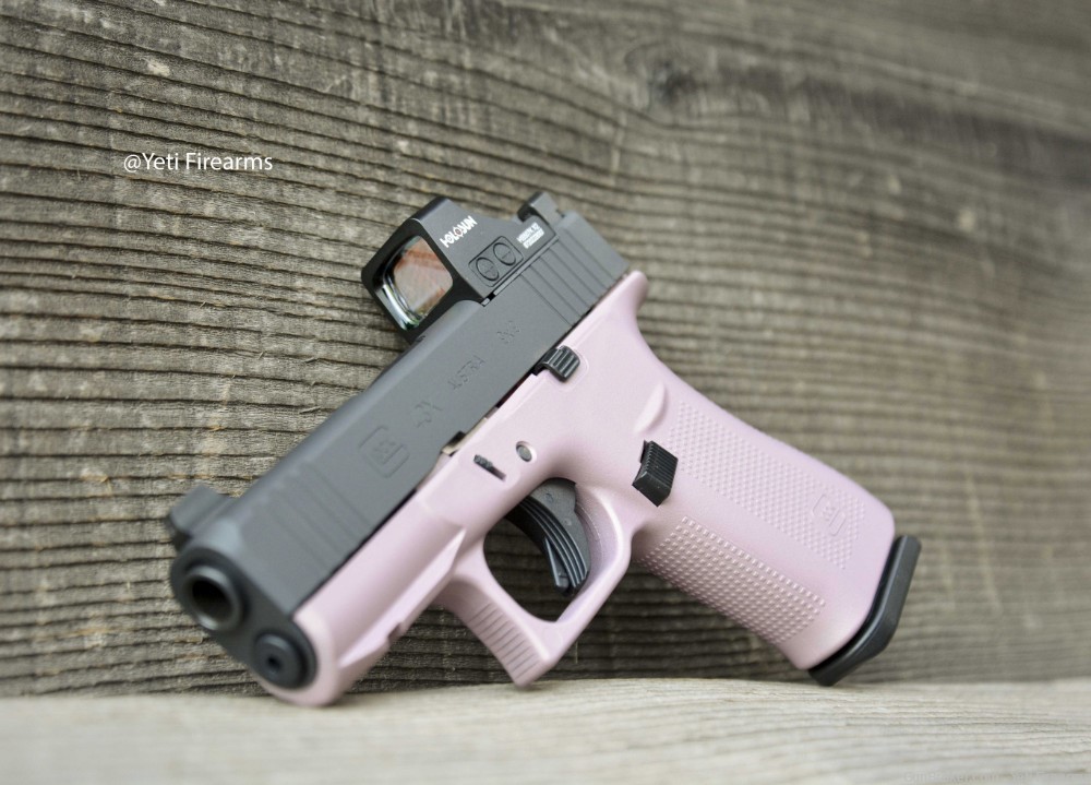  Glock 43X MOS 9mm Champagne Pink W/ CHPWS Holosun 507K Red Night Sights-img-2