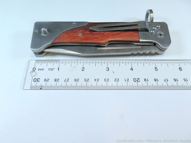 AK-47 Folding Bayonet With Belt Pouch Stainless/Wood New-img-9