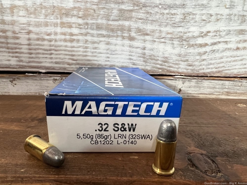 Magtech .32 S&W short 85 grain lead round nose 50 Rds No CC Fees-img-0