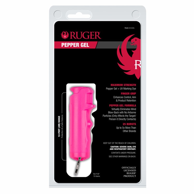 SABRE Ruger Flip Top With Finger Grip & Key Ring Pink Pepper Gel (RU-F15P)-img-7