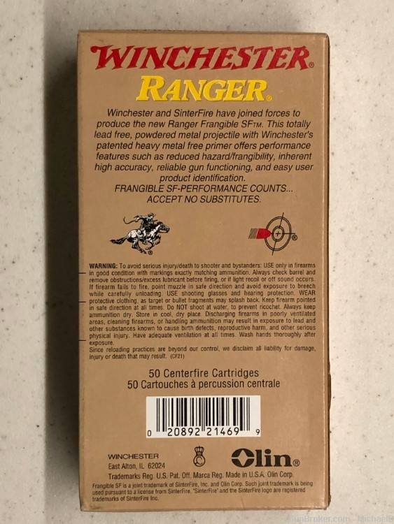 50 Round Box of  .45 GAP Winchester Ranger 175 gr Frangible SF , $15 UPS-img-5