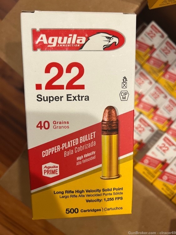 Aguila 22LR 22 LR 40gr Copper Plated High Velocity Super Extra 5000 rounds-img-1