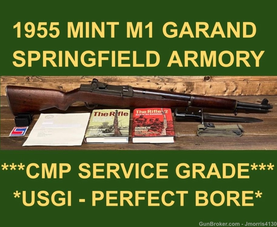 M1 GARAND '55 SPRINGFIELD CMP SERV. GRADE PERFECT BORE 0+/-1 AMAZING GARAND-img-0