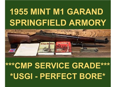 M1 GARAND '55 SPRINGFIELD CMP SERV. GRADE PERFECT BORE 0+/-1 AMAZING GARAND