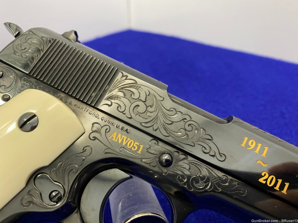 2011 Colt 1911 100th Anniversary 45acp *1/100 CUSTOM SHOP "C" ENGRAVED* 2/4-img-32