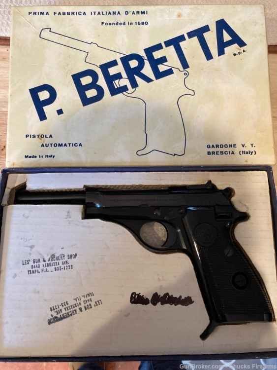 Beretta PUMA 32acp Mod 100 1982, 6" Barrel Target Pistol Unfired NICE-img-0