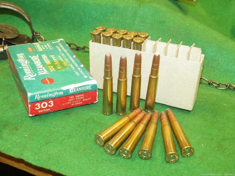 Collectors Vintage "Remington" Hi-Speed 303 British Ammo, Full Box 180 Gr.-img-6