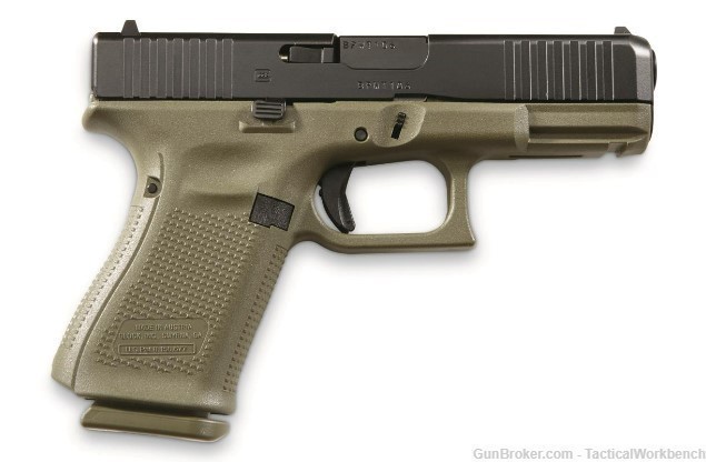 Glock 19 Gen 5, Battlefield Green Frame, 9MM, 3 Mags, 15rd-img-5
