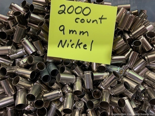 2000 Count mixed 9mm Nickel casings-img-0