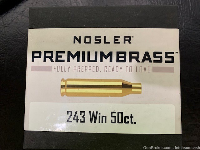 50 Count New Nosler 243 Win Brass-img-0