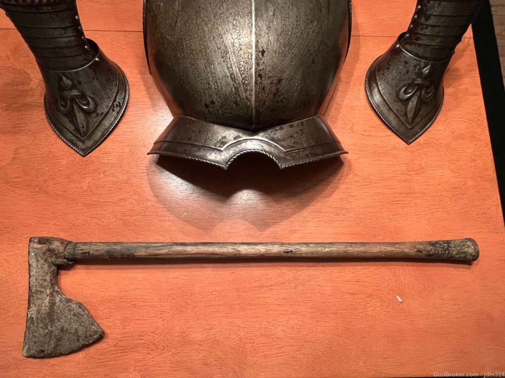 French Medieval Armor Set With Proof Marked Battle Axe 16th 17th Century Ax-img-2