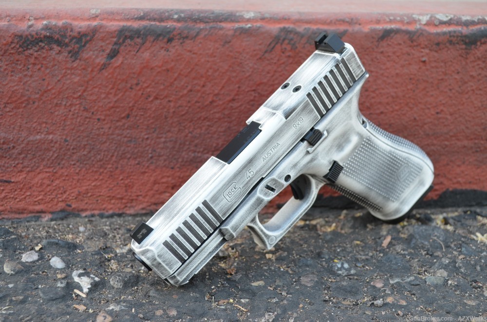 Glock 45 Gen 5 MOS X-Werks Stormtrooper White distressed G5 9mm Supp NS RMR-img-1
