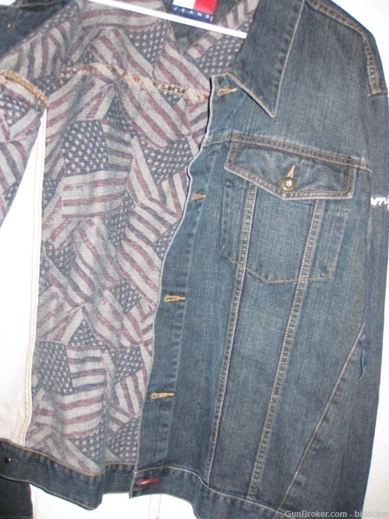 GIFT Tommy Jeans XL Rare Flag Denim Jacket Reg$98 NWT New old stock NOS-img-7