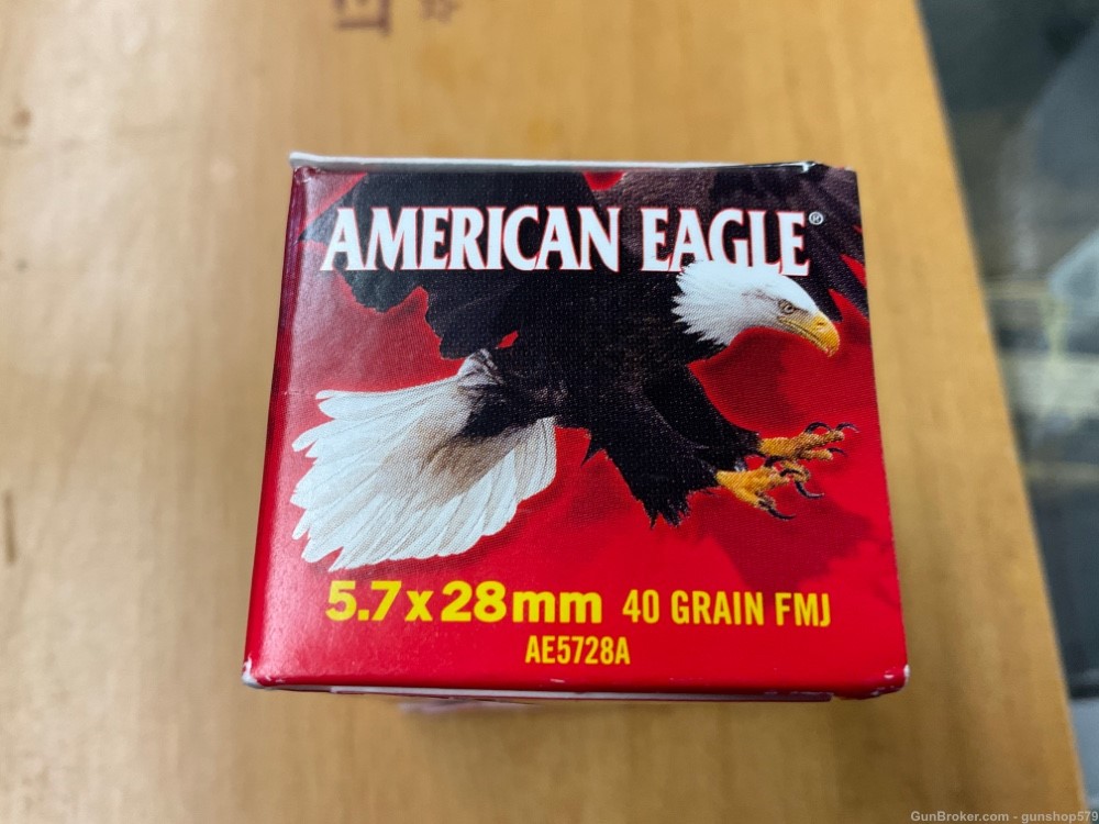 Federal Arms American Eagle 5.7x28 40 Grain FMJ TMJ 50 Round Boxes PS90 5.7-img-0