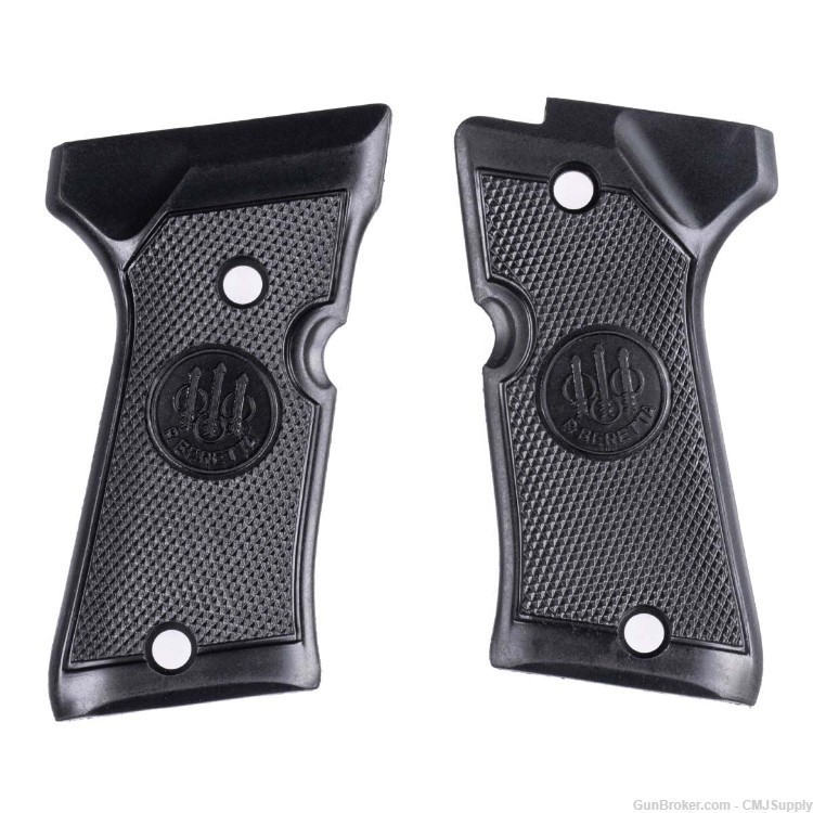 Beretta 92FS Compact Checkered Black Polymer Factory Grips-img-0