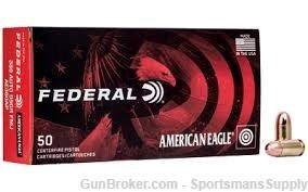 250 Rnds of Federal American Eagle .380 ACP 95 Gr Full Metal Jacket NIB!-img-0