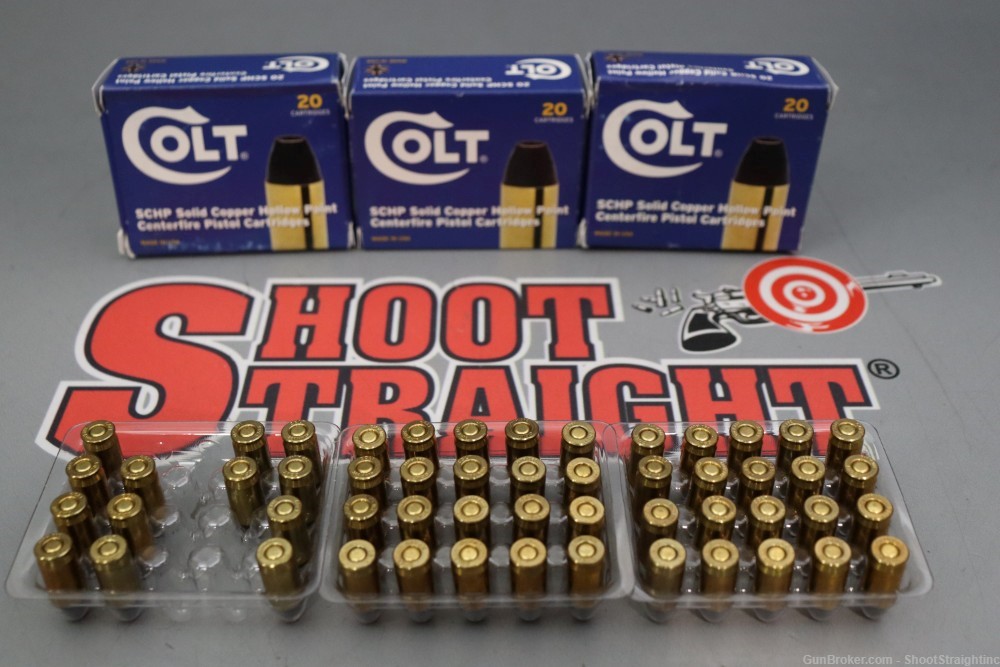 Lot o' 53-rounds Colt .380ACP 80gr Solid Copper Hollow Point Ammunition -img-1