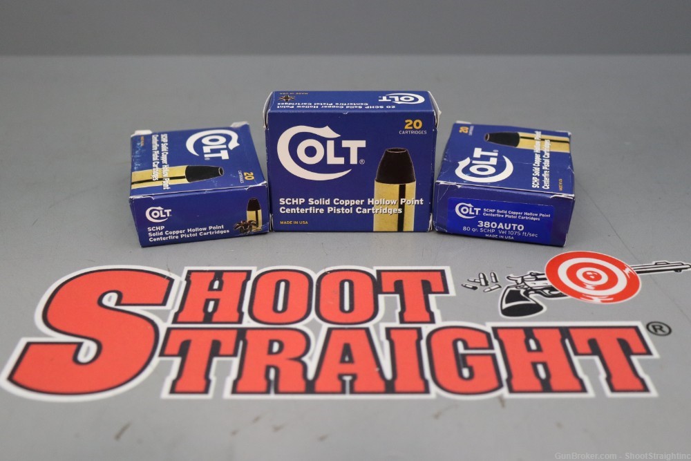 Lot o' 53-rounds Colt .380ACP 80gr Solid Copper Hollow Point Ammunition -img-0