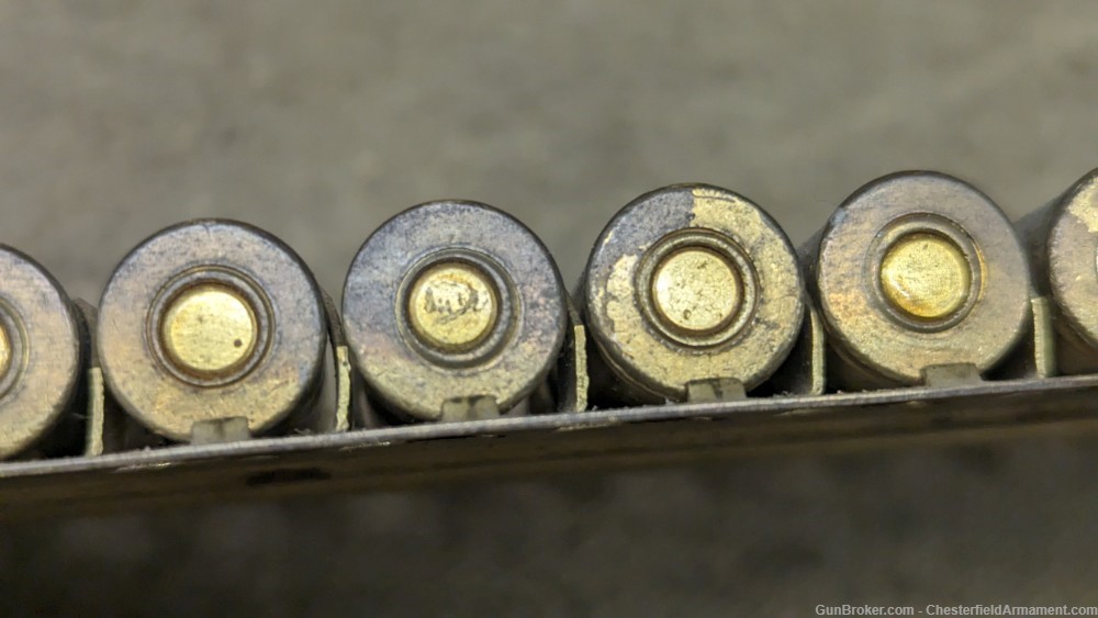 Vintage Japanese 7.7 MG ammo on brass type 92 (hotchkiss)  feed tray, -img-4
