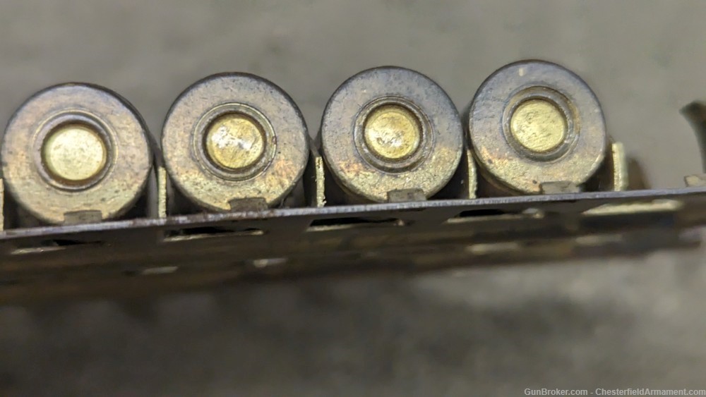 Vintage Japanese 7.7 MG ammo on brass type 92 (hotchkiss)  feed tray, -img-3