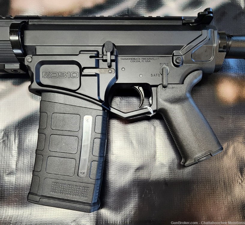 8.6 Blackout 12" AR10 Pistol - Diamondback Black Gold - Adj Gas Block - SRS-img-6