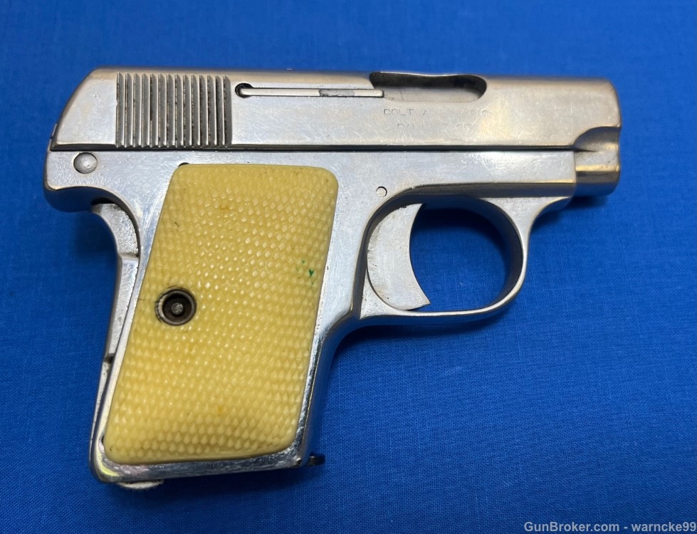 C&R 1918 Colt Vest Pocket, Nickel, 25 ACP Pistol, Penny Start!-img-0