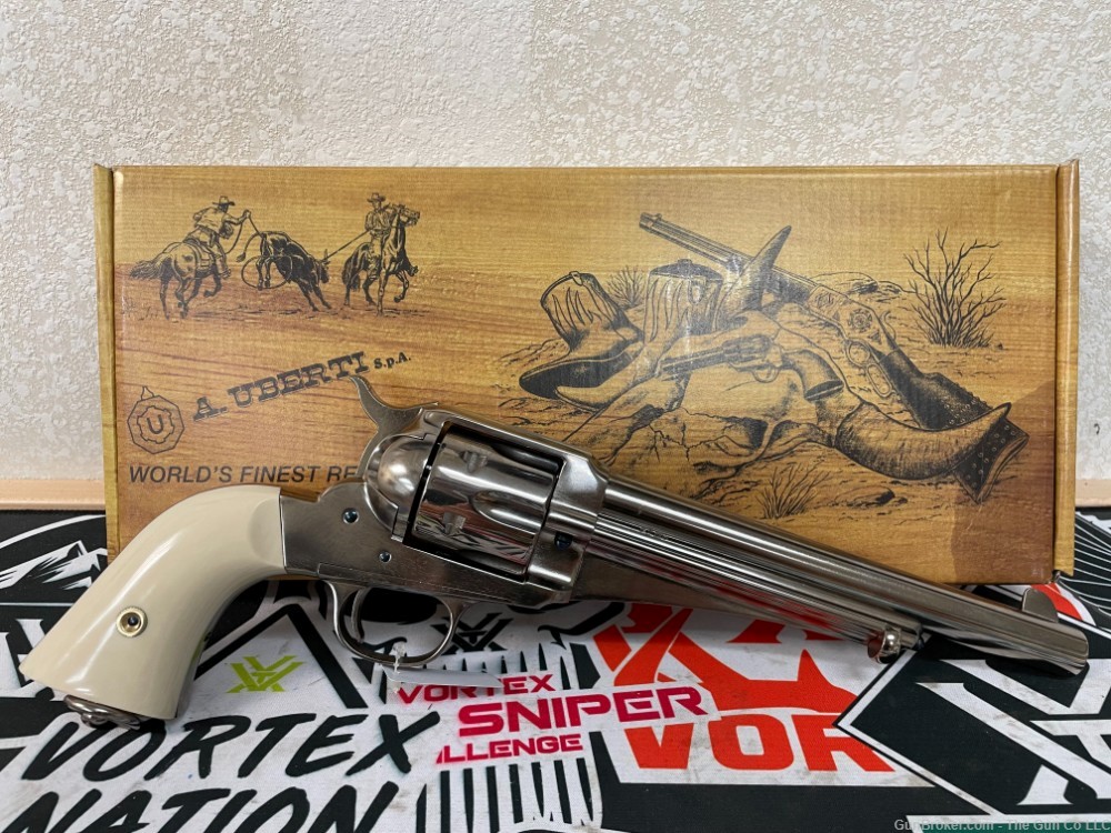 Uberti 356713 1875 Army Outlaw Nickel Finish, .45 Colt, 7 1/2"-img-1
