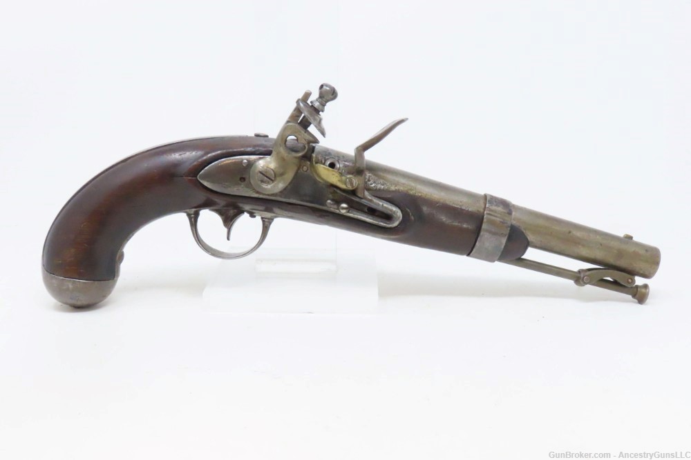 MEXICAN-AMERICAN WAR Era Antique R. JOHNSON U.S. M1836 .54 FLINTLOCK Pistol-img-1