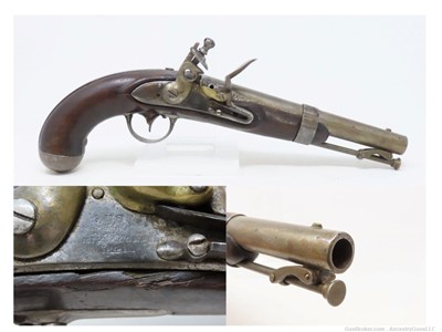 MEXICAN-AMERICAN WAR Era Antique R. JOHNSON U.S. M1836 .54 FLINTLOCK Pistol