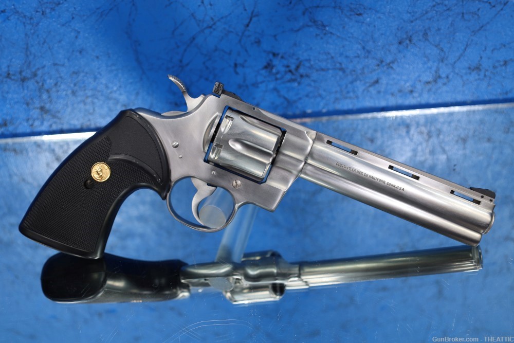COLT PYTHON 6" STAINLESS REVOLVER 357 MAGNUM WITH ORIGINAL BOX PAPERS NICE!-img-54