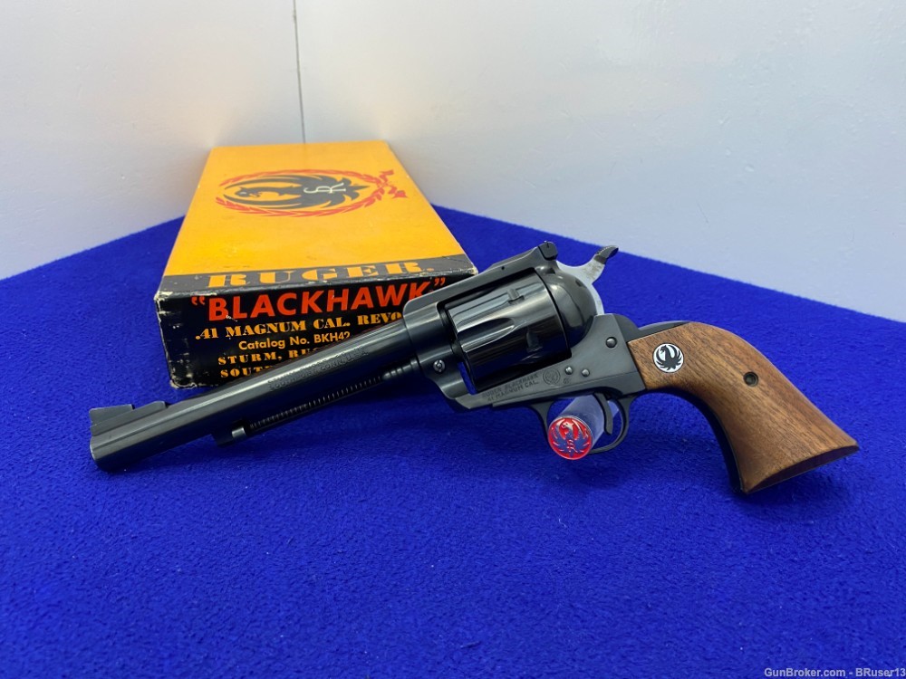1967 Ruger Blackhawk 41 Mag Blue 6.5" *AWESOME OLD MODEL 3-SCREW W/ BOX!*-img-2