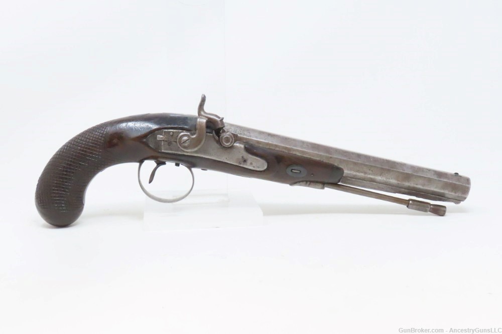 RYAN & WATSON Antique NAPOLEONIC WARS Era .69 PERCUSSION Conversion Pistol -img-1