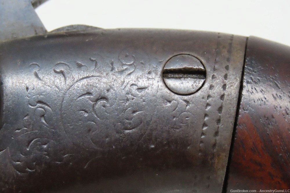 Engraved CIVIL WAR Antique BACON Removable Trigger Guard POCKET Revolver   -img-5