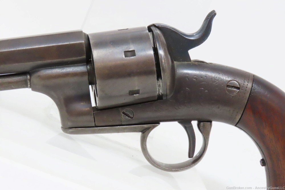 Engraved CIVIL WAR Antique BACON Removable Trigger Guard POCKET Revolver   -img-3