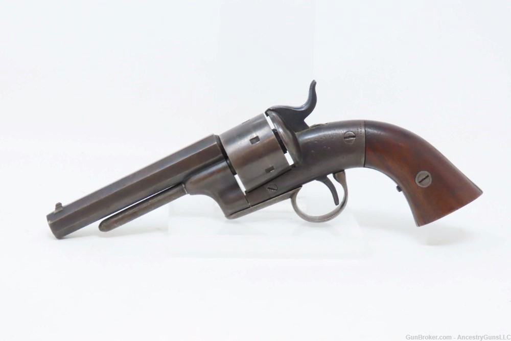 Engraved CIVIL WAR Antique BACON Removable Trigger Guard POCKET Revolver   -img-1