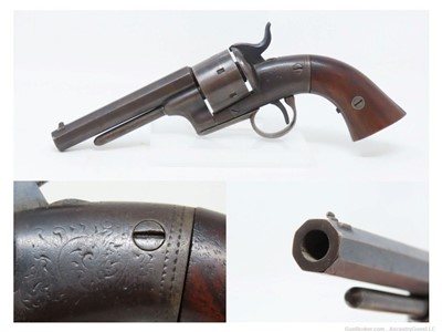 Engraved CIVIL WAR Antique BACON Removable Trigger Guard POCKET Revolver   