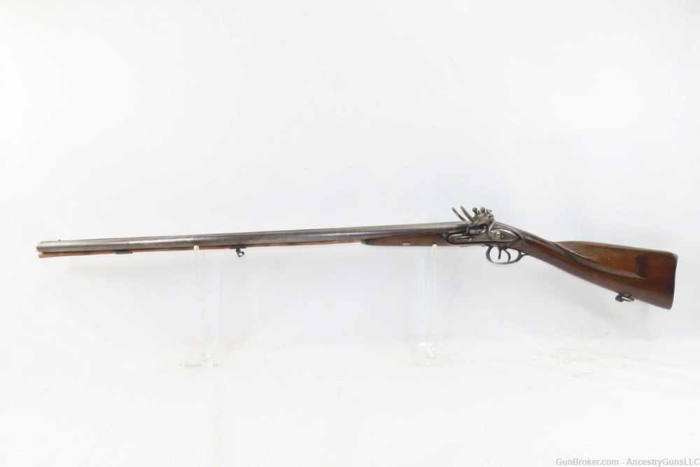 Antique BELGIAN 16 Ga. Double Barrel Side by Side FLINTLOCK Shotgun 1800s S-img-1